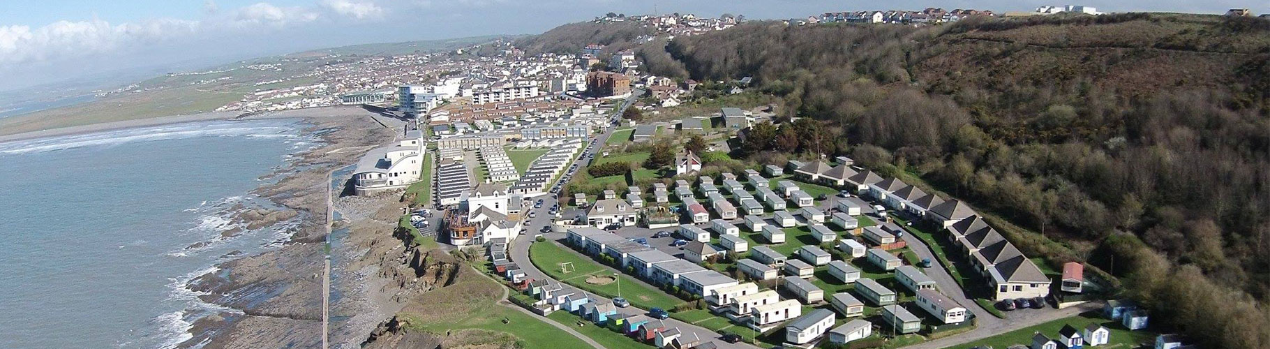 Ariel view of the coast and holiday park