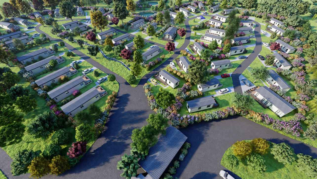 Ariel view of Silverbow Holiday Park