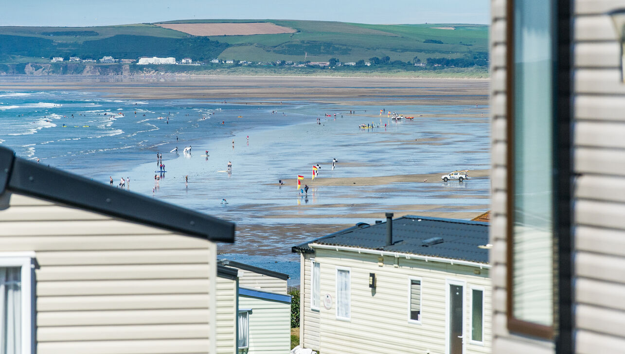 Caravan Holiday Homes with Sea views in the background