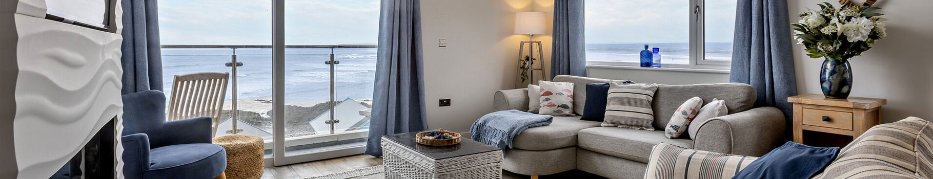 Apartment living area with Sea views