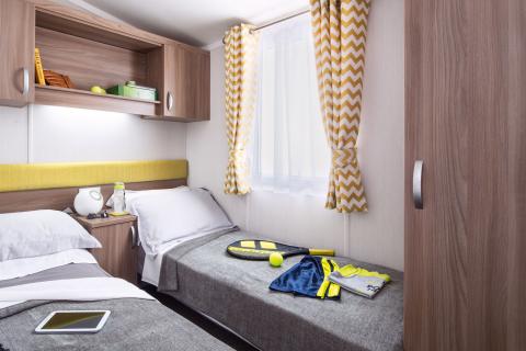 Twin Bedroom of a Caravan Holiday Home