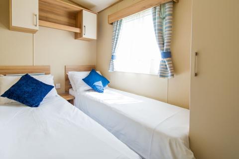 Twin Bedroom of a Caravan Holiday Home