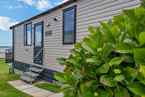 Outdoor area and view of a Caravan Holiday Home