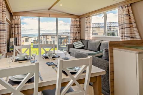 Lounge and Dining Area in a Caravan Holiday Home