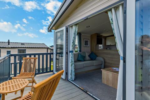 Outdoor Living Area of a Caravan Holiday Home