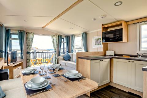 Lounge and Dining Area in a Caravan Holiday Home
