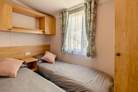 Twin Bedroom Area of a Caravan Holiday Home