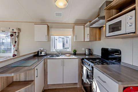 heron 3 bed caravan kitchen