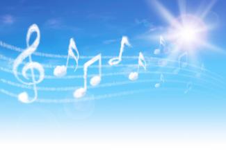Musical notes in the sky