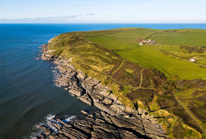 A View from above of Baggy Point & the Atlantic Ocean