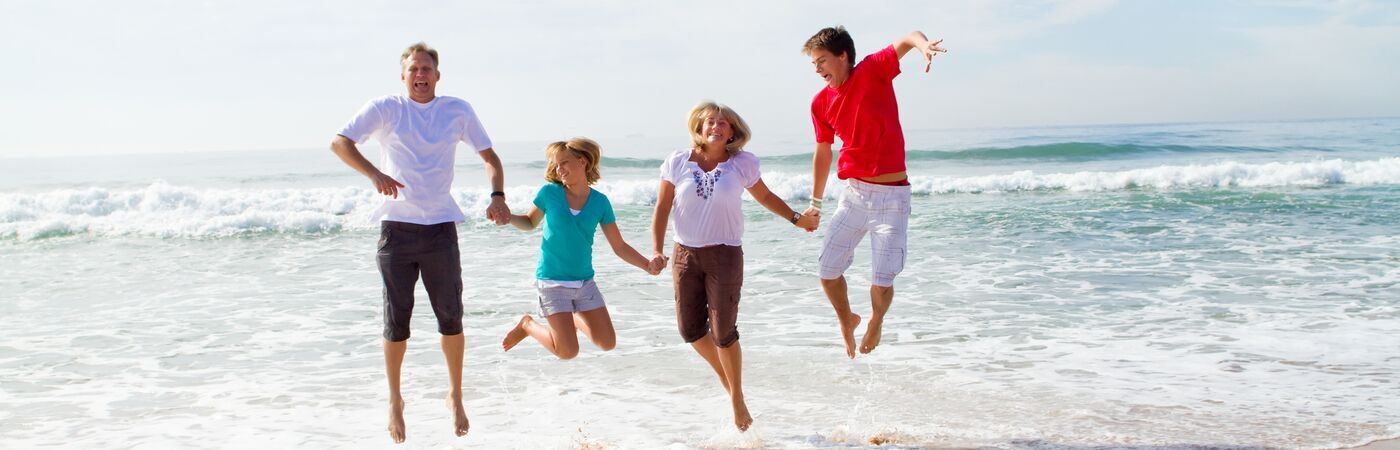 A Group of People in the Sea on a North Devon Beach