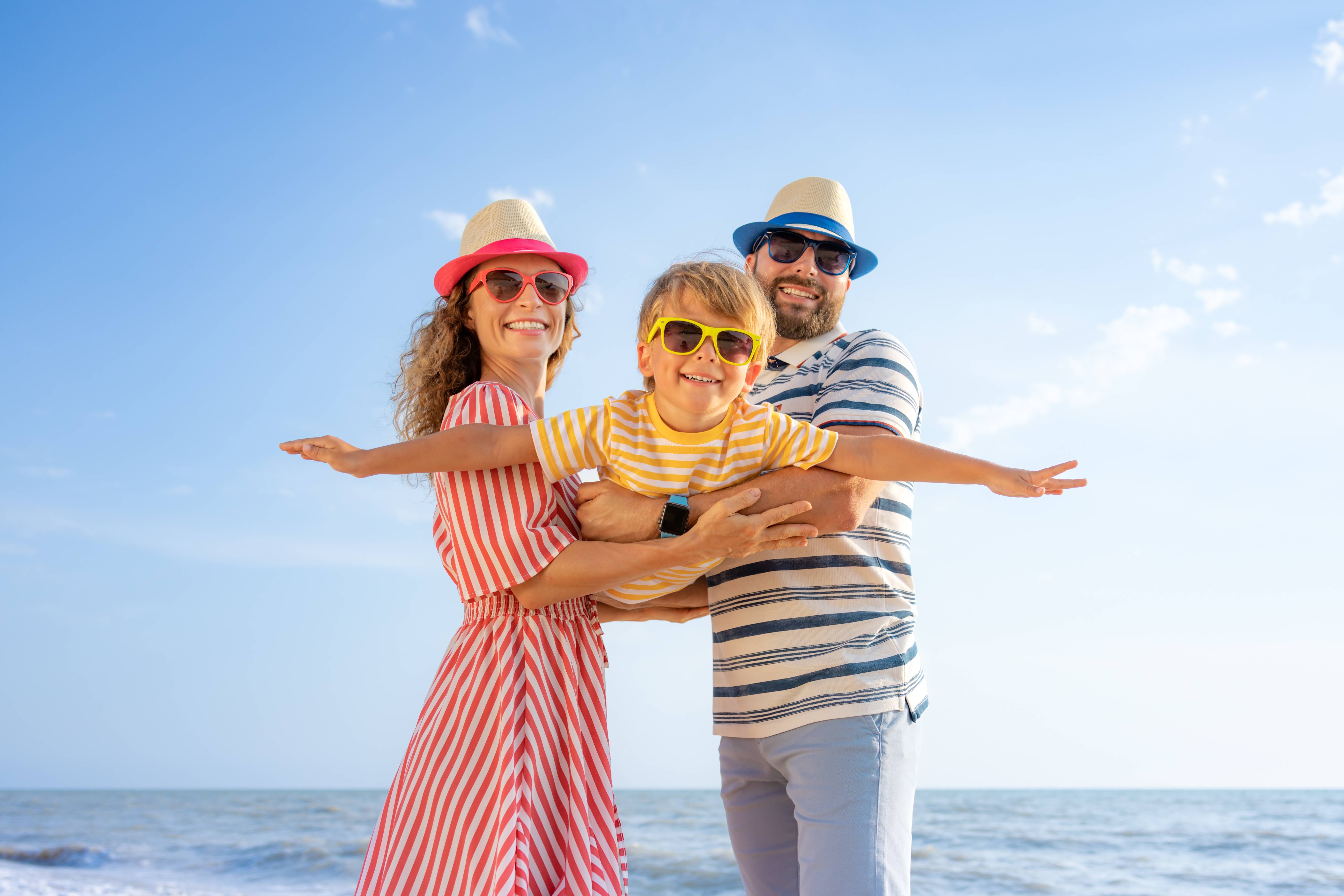 Family enjoying the beach