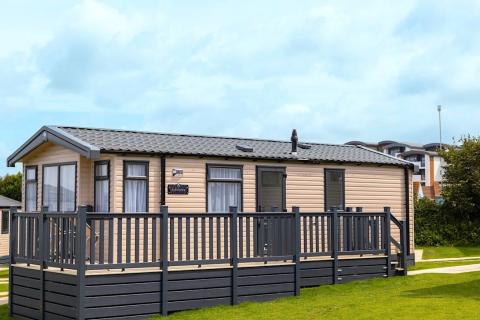 Holiday Home with decking area, and others in the Background